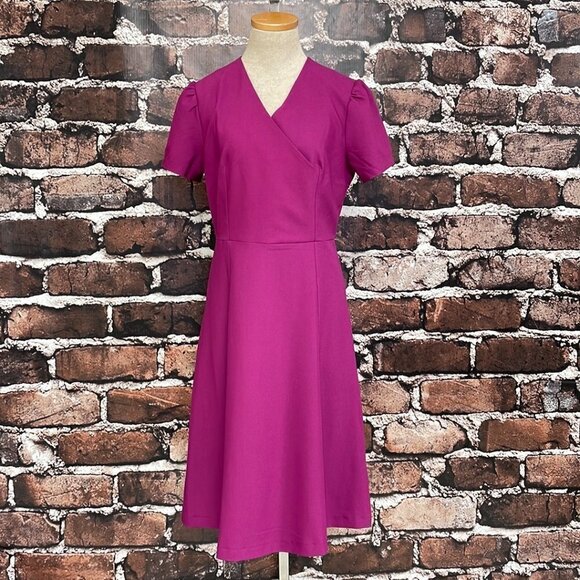 Daisy Dapper Retro Dress A-Line Midi V Neck Purple NWT Size Large L - Picture 5 of 16